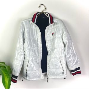 White Fila Puffer Jacket